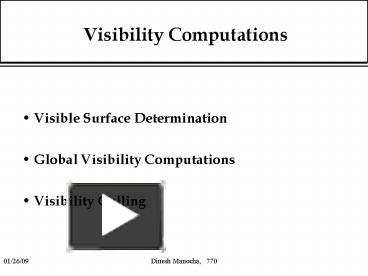 PPT – Visibility Computations PowerPoint presentation | free to ...