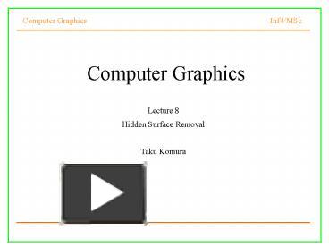 PPT – Computer Graphics PowerPoint presentation | free to download - id ...