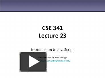 PPT – CSE 341 Lecture 23 PowerPoint presentation | free to download ...