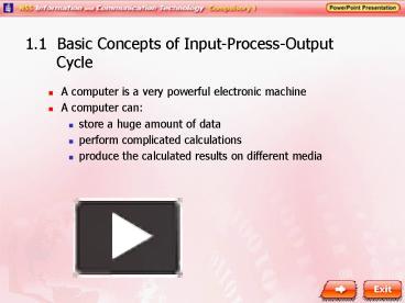 PPT – 1.1 Basic Concepts of Input-Process-Output Cycle PowerPoint ...