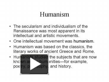 Humanism presentation | free to view