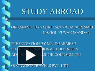 STUDY ABROAD presentation | free to download