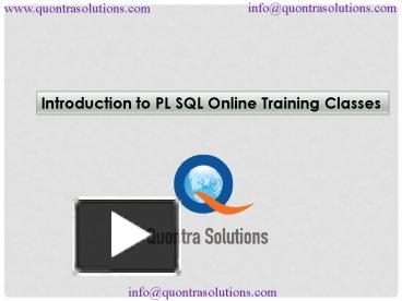 Introduction to pl sql online training classes part 1 presentation ...