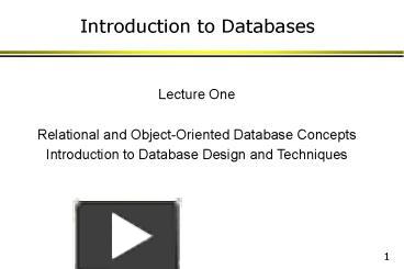 Introduction to Databases presentation | free to download