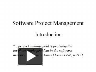 Software Project Management presentation | free to view