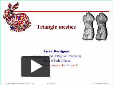 PPT – Triangle meshes PowerPoint presentation | free to download - id ...