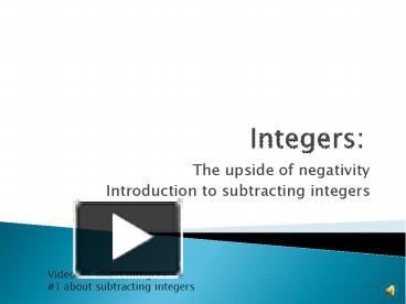 PPT – Integers: PowerPoint presentation | free to download - id: 6ce300 ...