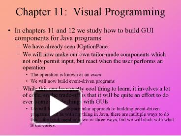 PPT – Chapter 11: Visual Programming PowerPoint presentation | free to ...