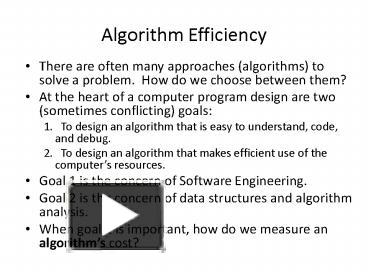 PPT – Algorithm Efficiency PowerPoint presentation | free to download ...