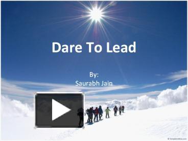 Dare To Lead presentation | free to view