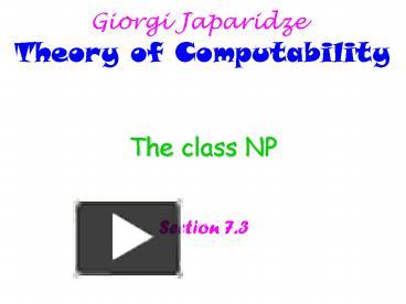 PPT – The class NP PowerPoint presentation | free to download - id ...