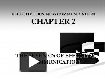 PPT – EFFECTIVE BUSINESS COMMUNICATION CHAPTER 2 PowerPoint ...