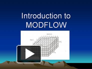Introduction to MODFLOW presentation | free to download
