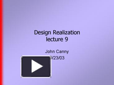 PPT – Design Realization lecture 9 PowerPoint presentation | free to ...