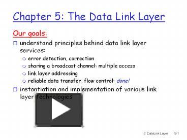 Chapter 5: The Data Link Layer presentation | free to download