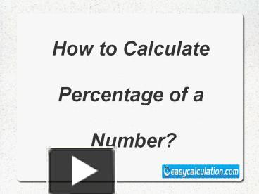 How to Calculate Percentage of a Number presentation | free to download