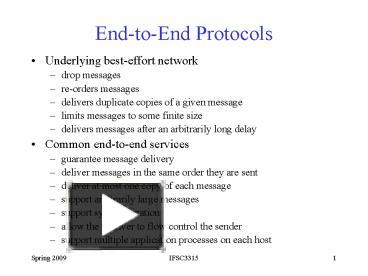 EndtoEnd Protocols presentation | free to view