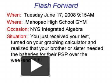 Flash Forward presentation | free to view