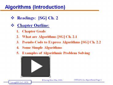 Algorithms (Introduction) presentation | free to download