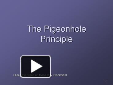 PPT – The Pigeonhole Principle PowerPoint presentation | free to view ...