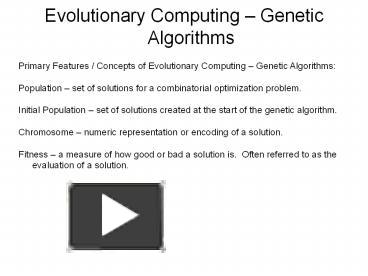 PPT – Evolutionary Computing PowerPoint presentation | free to download ...