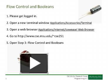 PPT – Flow Control and Booleans PowerPoint presentation | free to ...