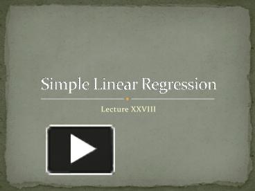 PPT – Simple Linear Regression PowerPoint presentation | free to view ...