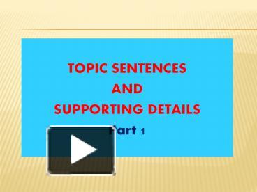 TOPIC SENTENCES presentation | free to download