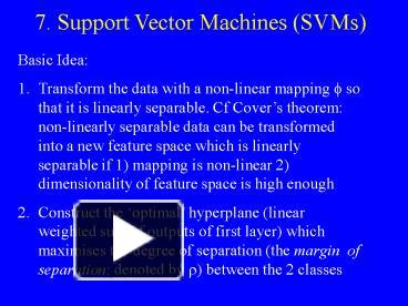 PPT – 7. Support Vector Machines (SVMs) PowerPoint presentation | free ...