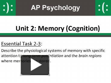 Unit 2: Memory (Cognition) presentation | free to download
