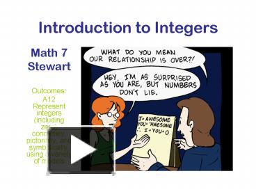 PPT – Introduction to Integers PowerPoint presentation | free to view ...