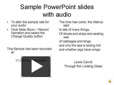 Sample PowerPoint slides with audio presentation | free to view