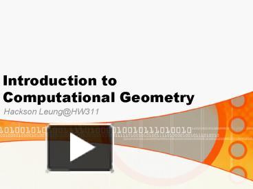 PPT – Introduction to Computational Geometry PowerPoint presentation ...