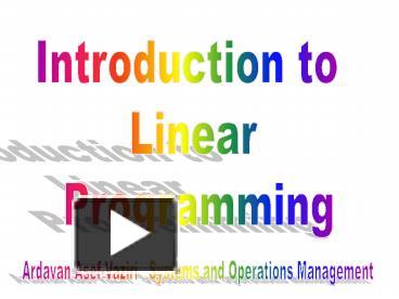 PPT – Example: The Lego Production Problem PowerPoint presentation ...