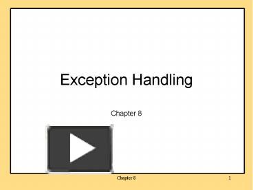 PPT – Exception Handling PowerPoint presentation | free to download ...