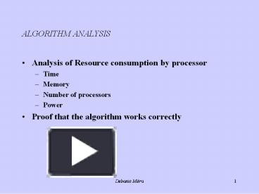 ALGORITHM ANALYSIS presentation | free to download