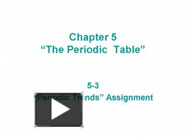 PPT – Chapter 5 PowerPoint presentation | free to download - id: 78613b ...