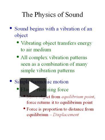 The Physics of Sound presentation | free to download