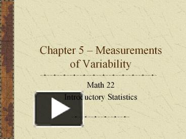 PPT – Chapter 5 PowerPoint presentation | free to view - id: 790a11-ZDcyZ