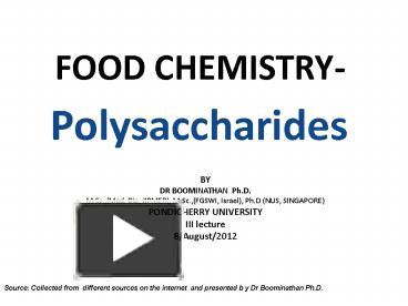 FOOD CHEMISTRY- presentation | free to download