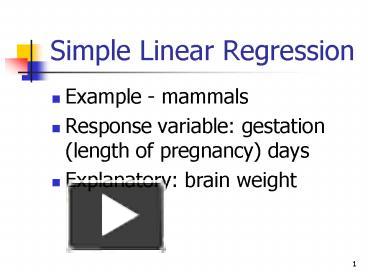 Simple Linear Regression presentation | free to view