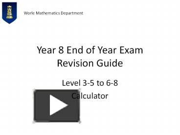 Year 8 End of Year Exam Revision Guide presentation | free to view