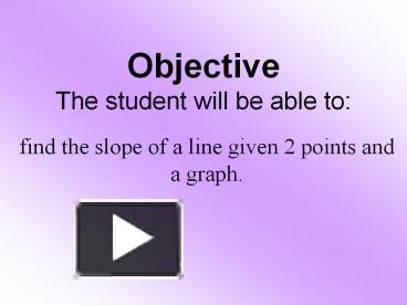 PPT – Objective The student will be able to: PowerPoint presentation ...