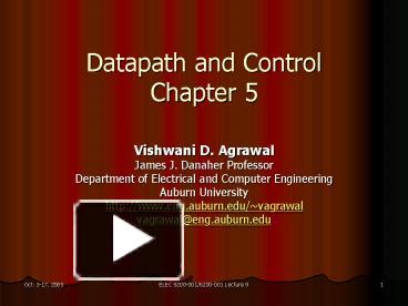 Datapath and Control Chapter 5 presentation | free to view