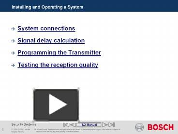 PPT – Installing and Operating a System PowerPoint presentation | free ...