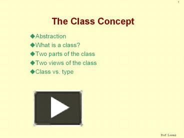 PPT – The Class Concept PowerPoint presentation | free to download - id ...