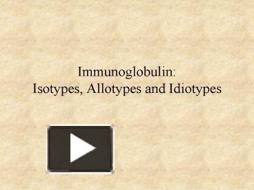 PPT – Immunoglobulin: Isotypes, Allotypes and Idiotypes PowerPoint ...
