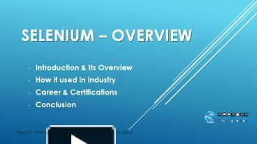 PPT – Selenium introduction &overview PowerPoint presentation | free to ...