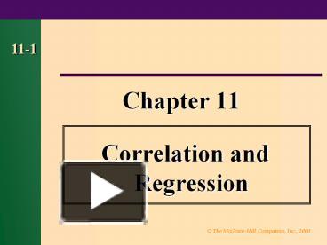 Correlation and Regression presentation | free to view
