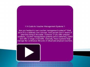 PPT – A Guide to Voucher Management Systems PowerPoint presentation ...